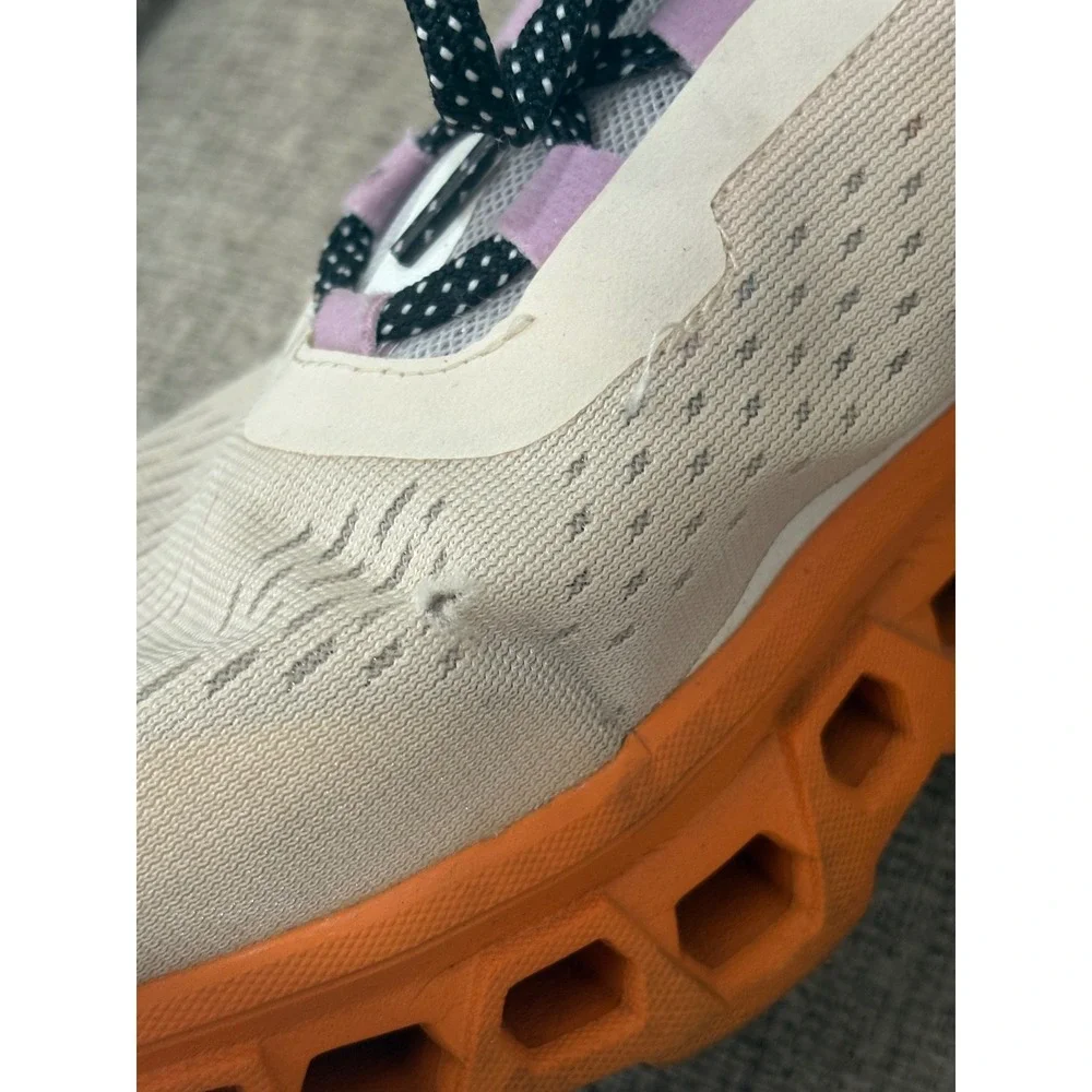 On Cloudmonster Womens Running Shoes Orange Cream Lavender Sneaker 11